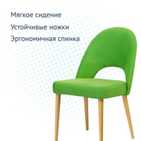 Product photo Mallin chair, green velour, beige legs from the ChiedoCover company.