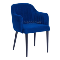 Product photo Tulip chair, royal blue corduroy, black legs from the manufacturer ChiedoCover, product picture, real product photo