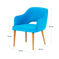 Product photo Chair Rose, velour Teddy 931, legs beech lacquered from the ChiedoCover company.