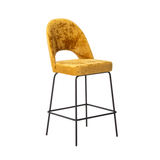 Mallin bar stool, Palermo gold 10 velour, metal legs - photo 1