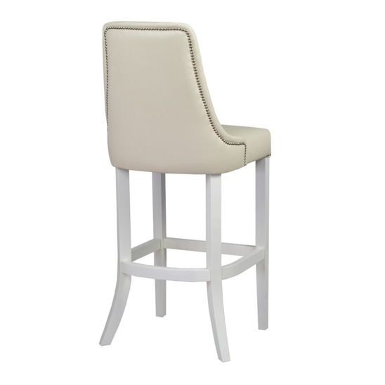 Harry's bar stool, white, with vertical stitching - photo 3