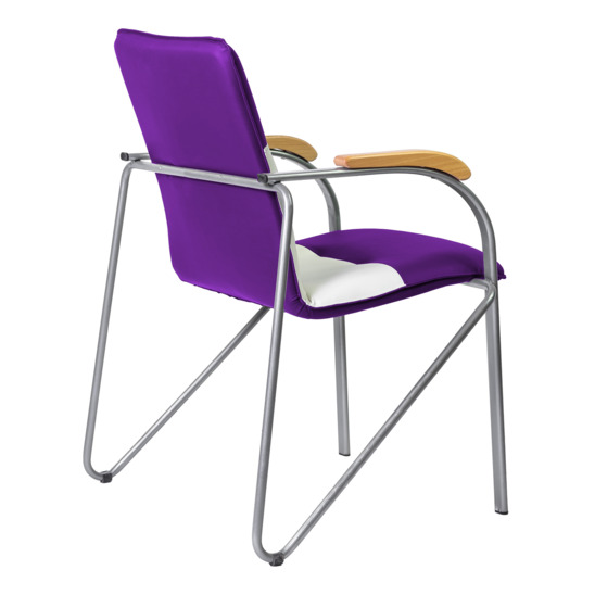 Samba chair, dark purple/white, frame - silver - photo 2