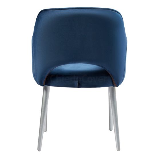 Diamond Rose chair, blue corduroy, white legs - photo 4