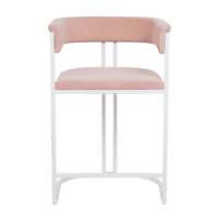 Product photo Tourmaline bar stool, velour Teddy 026, white from the ChiedoCover company.