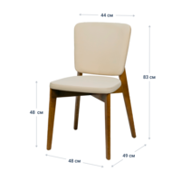 Product photo Safir chair, velour Velutto-04 light beige, light walnut from the ChiedoCover company.